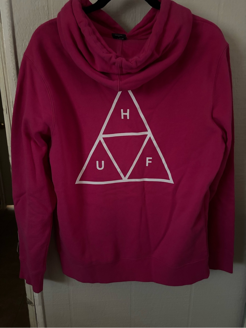 HUF Hot Pink Triangle Logo Hoodie View 2